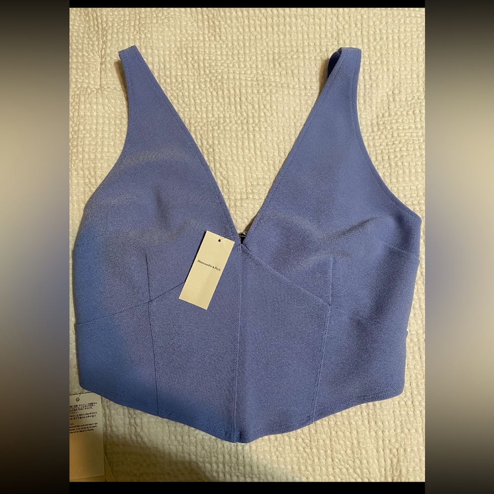 Abercrombie & Fitch Periwinkle V-Neck Cropped Tank
